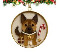Bulldog Dachshund Christmas Ornaments - 2D Acrylic Decorative Hanging Pendant, Festive Animal Tree Accessories, Seasonal Holiday Ornament Collection, Creative Display Accent | Wall Door Window Hanging