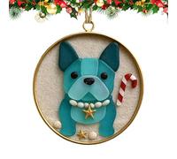 Bulldog Dachshund Christmas Ornaments - 2D Acrylic Decorative Hanging Pendant, Festive Animal Tree Accessories, Seasonal Holiday Ornament Collection, Creative Display Accent | Wall Door Window Hanging