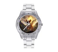 Bulldog Dog Angel Men's Watches Stainless Steel Watch Strap Analog Quartz Watch Business Wristwatches