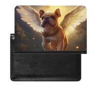 Bulldog Dog Angel Passport Wallet Cute Passport Case with Card Slot Travel Passport Holder Cover