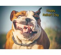 Bulldog Dog Fathers Day Greeting Card