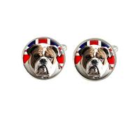 Bulldog Dog With Union Jack Flag Cufflinks Ideal Wedding Birthday Or Fathers Day Gift C276