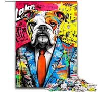 Bulldog Doodle Jigsaw Puzzles 1000 Pieces for Adults Teens, Educational Games Home Decoration Deal As Gifts for The Whole Family (50x75cm)
