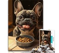 Bulldog Eating Adult Puzzles 1000 Pieces,Help The Brain Exercise Addictive Toys to Cultivate Patience Unique Challenge Game (38x26cm)