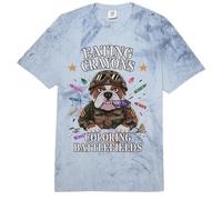 Bulldog Eating Crayons Coloring BATTLEFIELDS Our Troop Team Comfort Colors Adult Heavyweight T-Shirt