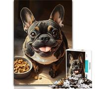 Bulldog Eating Puzzles 1000 Pieces for Teenagers,Help The Brain Exercise Addictive Toys to Cultivate Patience Parent-child Interaction (75x50cm)