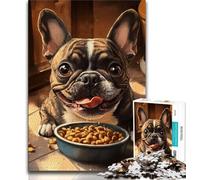 Bulldog Eating Puzzles for Adults And Teenagers,Challenging To Complete But Fun And Humorous Birthday Present,Gifts,Wall Art (75x50cm)