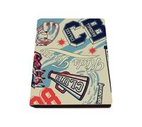 Bulldog Emblem A5 Notebook, Pu Leather Notebooks, Lined Paper Ring Binder Notebook 180Pages/90Sheets, Writing Books for Study, Note Pads A5 for Work, College Essentials Journal Diary