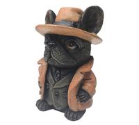Bulldog Gentleman Statue - Resin Craft Ornament Home Decoration Desktop Small Sculpture | Animal Art Table Centerpiece, Modern French Bulldog Fashion Figurine For Bookshelf Coffee Table Display