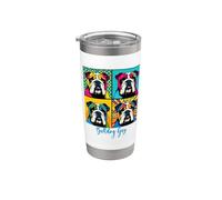 Bulldog Guy Pop Art Style Stainless Steel Insulated Tumbler