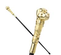 Bulldog Head Walking Cane, Luxury Two-Tone Gold & Gunmetal Stick, Decorative Gentleman’s for Cosplay, Costume Parties & Daily(Gold,Single section)