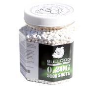 Bulldog High Pro Grade 6mm 0.20g Medium Weight White BIODEGRADABLE BB Pellets x 5000 Tub