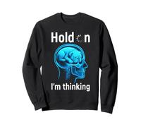 Bulldog Hold on Im thinking head skull dog mom dad women men Sweatshirt
