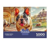 Bulldog in Mansion 1000 Piece Jigsaw Puzzle with Whimsical Design - A Charming Challenge for Adults And Kids Age 14 Years Up70x50cm/1000pcs