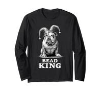 Bulldog Jester Hat Bead King Engraving Dog Long Sleeve T-Shirt