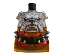 Bulldog Large Capacity Glass Whiskey Decanter | Decorative Liquor Dispenser for Weddings, Family, Spirits Living Room