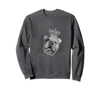 Bulldog Medieval King Realistic Drawing Sweatshirt