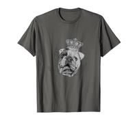 Bulldog Medieval King Realistic Drawing T-Shirt