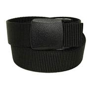 Bulldog Metal Free Pivot Buckle Web Belt Made in USA by Thomas Bates (Black)