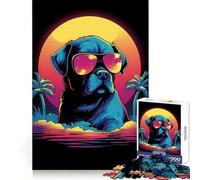 Bulldog Miami Vice Style Jigsaw for Adults 1000 Pieces Brain Activity Quiet Recreation Accurate Cut Birthday Gift (50x75cm)