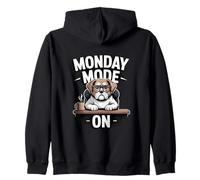 Bulldog Monday Mode On Coffee Work Zip Hoodie