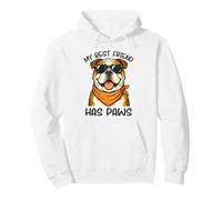 Bulldog My Best Friend Has Paws Dog Lover Cute Graphic Pullover Hoodie