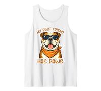 Bulldog My Best Friend Has Paws Dog Lover Cute Graphic Tank Top