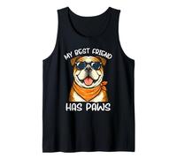 Bulldog My Best Friend Has Paws Dog Lover Cute Graphic Tank Top