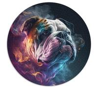 Bulldog Nebula Jigsaw Puzzles 1000 Pieces for Adults Round Jigsaws 1000 Pieces for Adults for Family Interactive Game 67.5x67.5cm