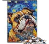 Bulldog Night Sky Adult Puzzles 1000 Pieces, Educational Games Home Decoration Birthday Present, Gifts, Wall Art (26x38cm)