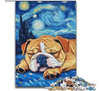 Bulldog Night Sky Jigsaw Puzzles for Teenagers 1000 Piece, Fun Games Every Piece Is Unique - Challenging Family Fun Game (26x38cm)