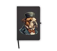 Bulldog Noble Pet Portrait Funny Notebook, Blank Pages, Faux Leather Cover, Planner, Journal, Workbook