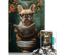 Bulldog on The Toilet 1000 Piece Jigsaw Puzzle for Adults And Teenagers,Decompressing Intellectual Educational Toy Great Gifts And Toys (75x50cm)