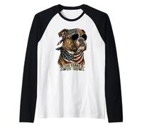 Bulldog Patriot 250 Years 1776-2026 American Flag Bandana Raglan Baseball Tee