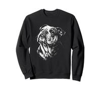 Bulldog Portrait Black and White Dog Lover Sweatshirt