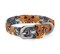 Bulldog Pumpkin Dog Collar, Soft Comfortable Pet Collar for Small & Medium Dogs, Adjustable Durable Cat Collars for Puppies