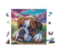 Bulldog Puppy 100 Piece Premium Jigsaw Puzzle Adult Jigsaws Brain Training Hobby Home Decor Winter Gift Unique Shaped Recycled Cardboard 28x28cm