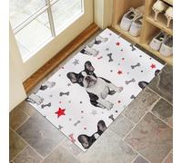 Bulldog Puppy Doormat - Inside And Outside Welcome Mat, Ivory Indoor Front Doormat With Non-Slip Backing, Heavy Duty Entrance Mat, 50 X 80 Cm Cute Animals