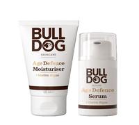 Bulldog Skincare Age Defence Face Moisturiser, 100ml + Age Defence Face Serum for Men, Enriched With Brown Algae, Daily Moisturiser + Serum for Men to Help Combat Signs of Ageing, 50ml
