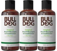 Bulldog Skincare Original Beard Shampoo & Conditioner 200ml, Men's Grooming, Beard Moisturiser for Softer, Supple Beards, 3 Pack