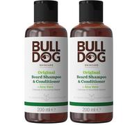 Bulldog Skincare Original Beard Shampoo & Conditioner, Men's Grooming, Beard Moisturiser for Softer, Supple Beards, 200ml (Pack of 2)