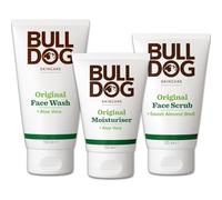 Bulldog Skincare Original Men's Face Grooming Bundle, Original Face Moisturiser, Face Wash & Face Scrub, Normal to Dry Skin, 24 hour Hydration, Cleanses, Refreshes & Exfoliates skin. Aloe Vera,