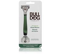 Bulldog Skincare Original Razor With Glass Handle Made From Recycled Glass with 1 Refill Cartridge, 1 Count