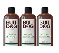Bulldog Skincare Original Shower Gel for Men 500ml, Natural, Refreshing Men's Shower Gel, 3 Pack