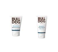 Bulldog Skincare Sensitive Face Moisturiser for Men, Fragrance Free, Formulated for Sensitive Skin, 24-Hour Hydration, 100ml + Sensitive Face Wash For Men Cleanser for Sensitive Skin 150 ml