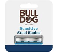 Bulldog Skincare Sensitive Men's Razor Refills, With 5 Tempered Steel Blades on Each of the Four Refill Blades, Works With All Bulldog Reusable Razor Handles, 8 Pack