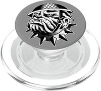 Bulldog Soldier Blackwork Traditional Tattoo Flash PopSockets PopGrip for MagSafe