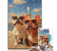 Bulldog Taking Selfie Jigsaw Puzzles for Teenagers,Help The Brain Exercise Addictive Toys to Cultivate Patience A Work of Art 50x75cm