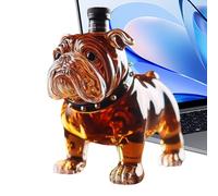 Bulldog Whisky Bottle - Large Volume Glass Decanter, Masculine Decoration | Creative Alcohol Container, Elegant Spirit Carafe for Men Gift Idea, Living Room Office Display Case Decoration