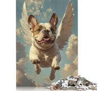 Bulldog with Angel Wings A Tribute to A Loyal Friend Puzzle Jigsaws 1000 Pieces for Adults Puzzles for Adults Puzzling for Gift 300pcs (40x28cm)